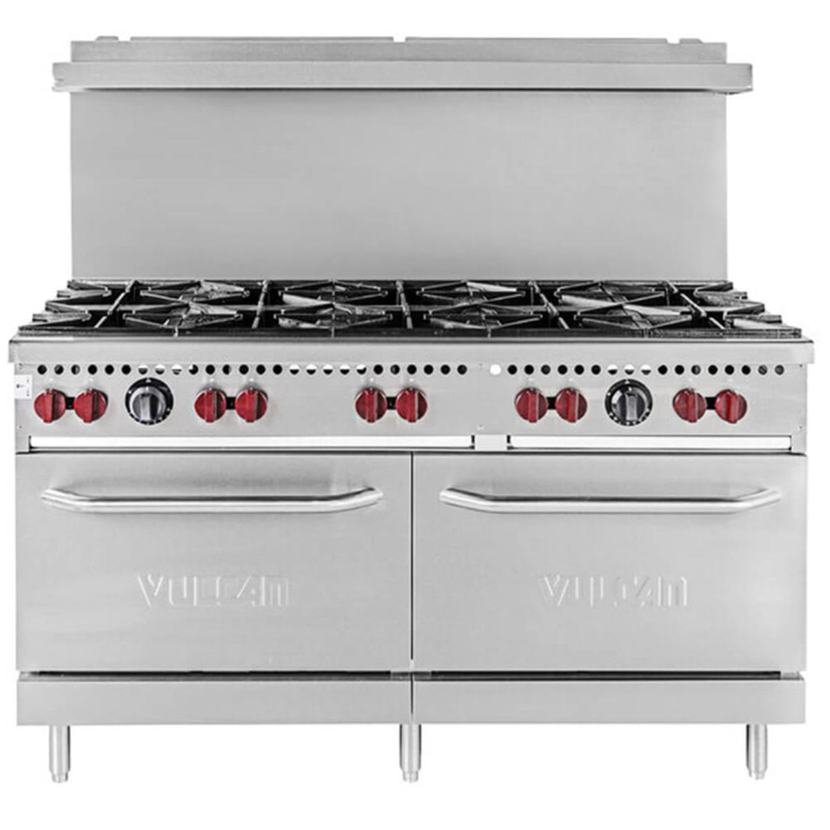 Vulcan SX60F-6B24GN SX Series Natural Gas 6 Burner 60" Range with 24" Manual Griddle with 2 Standard Ovens - 258,000 BTU - SX60F-6B24GN