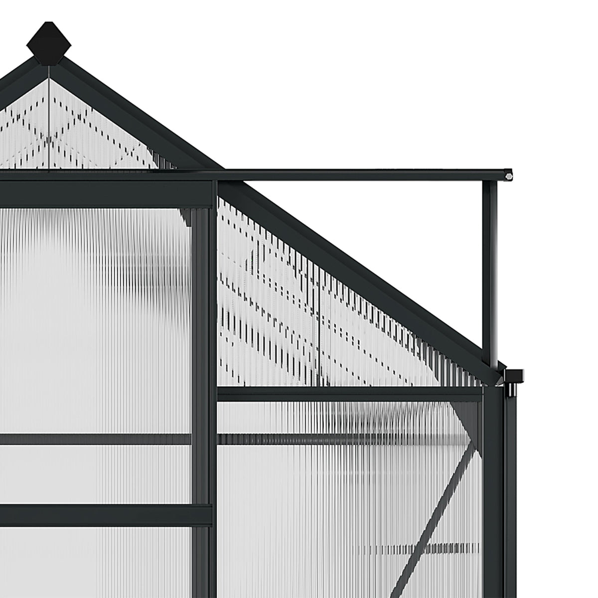 Outsunny BloomGreen 6' x 8' Greenhouse with Rain Gutter and Roof Vent Gray - 845-059GY