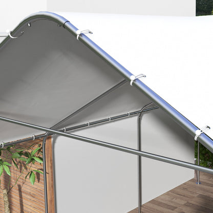 Outsunny 19' x 19.5' Carport, Portable Garage, Anti-UV Cover, Car, Truck, Boat, Catering, Wedding - 84C-524V00WT