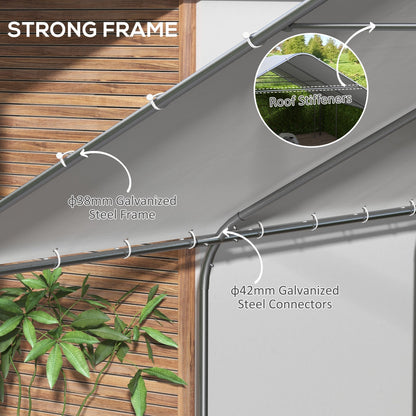 Outsunny 19' x 19.5' Carport, Portable Garage, Anti-UV Cover, Car, Truck, Boat, Catering, Wedding - 84C-524V00WT
