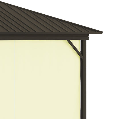 Outsunny 10' x 12' Hardtop Gazebo with Aluminum Frame, Curtains & Netting in Cream - 84C-095V01CW
