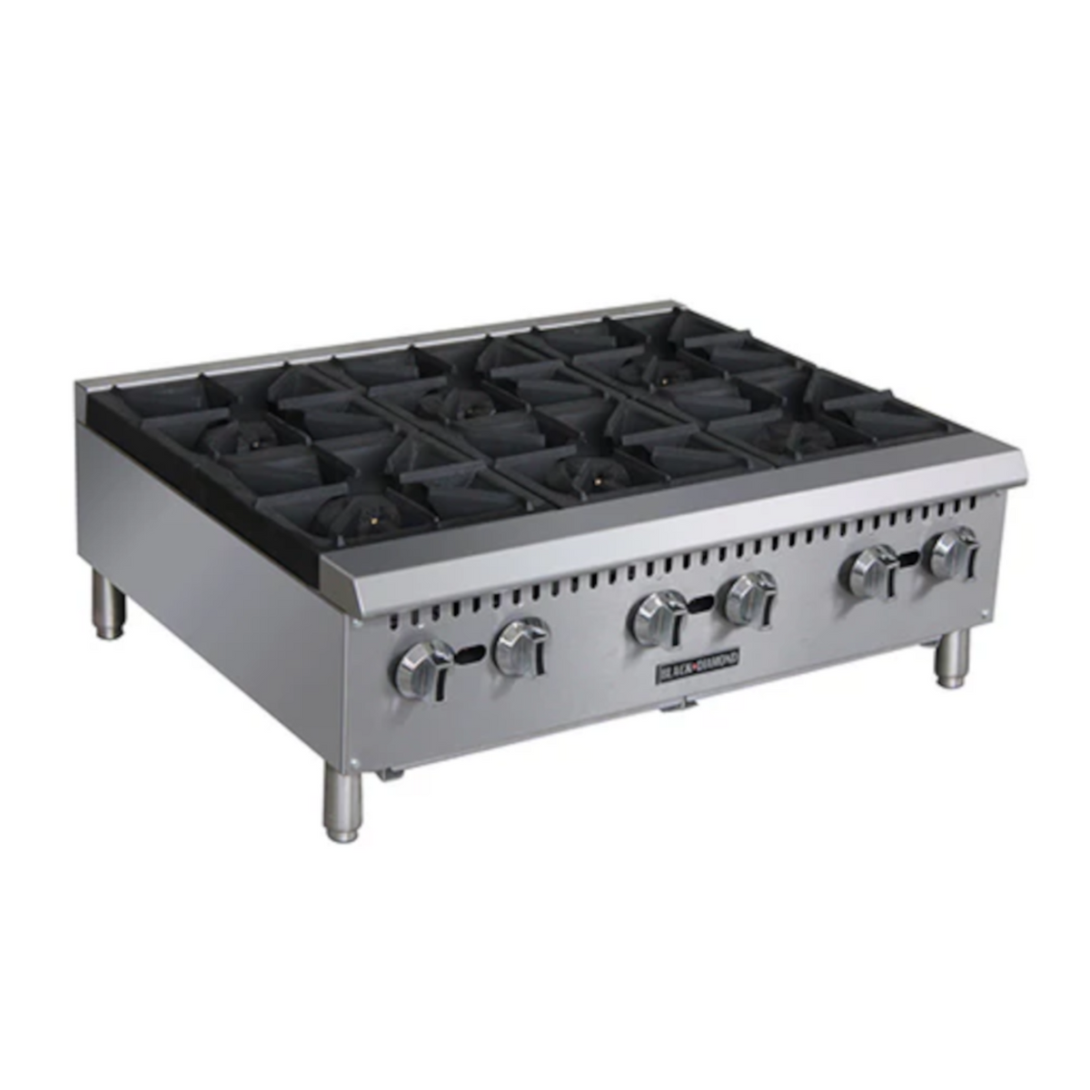 Adcraft BDCTH-36 Black Diamond 6 Burner Heavy Duty Gas Hotplate 36"W - ACBDCTH36