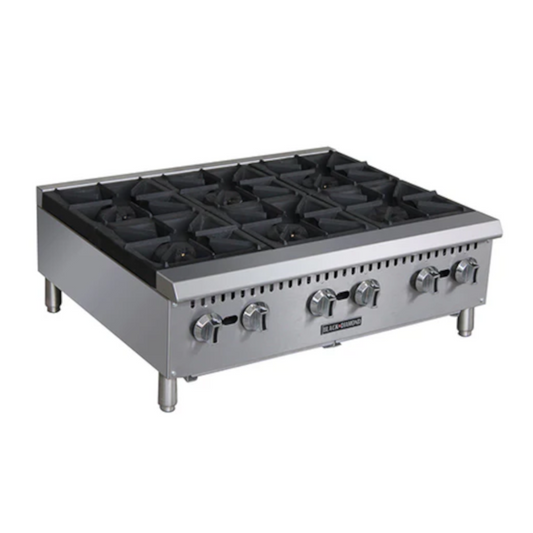 Adcraft BDCTH-36 Black Diamond 6 Burner Heavy Duty Gas Hotplate 36"W - ACBDCTH36