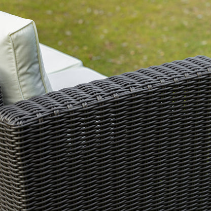 Outsunny 2-Piece Patio Corner Sofa Set with PE Rattan & Padded Cushions, Beige - 860-204CW
