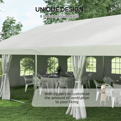 Outsunny 19.5' x 39' Large Sun Shade Canopy Tent for Parties, Weddings, BBQ, White - 84C-512V00WT