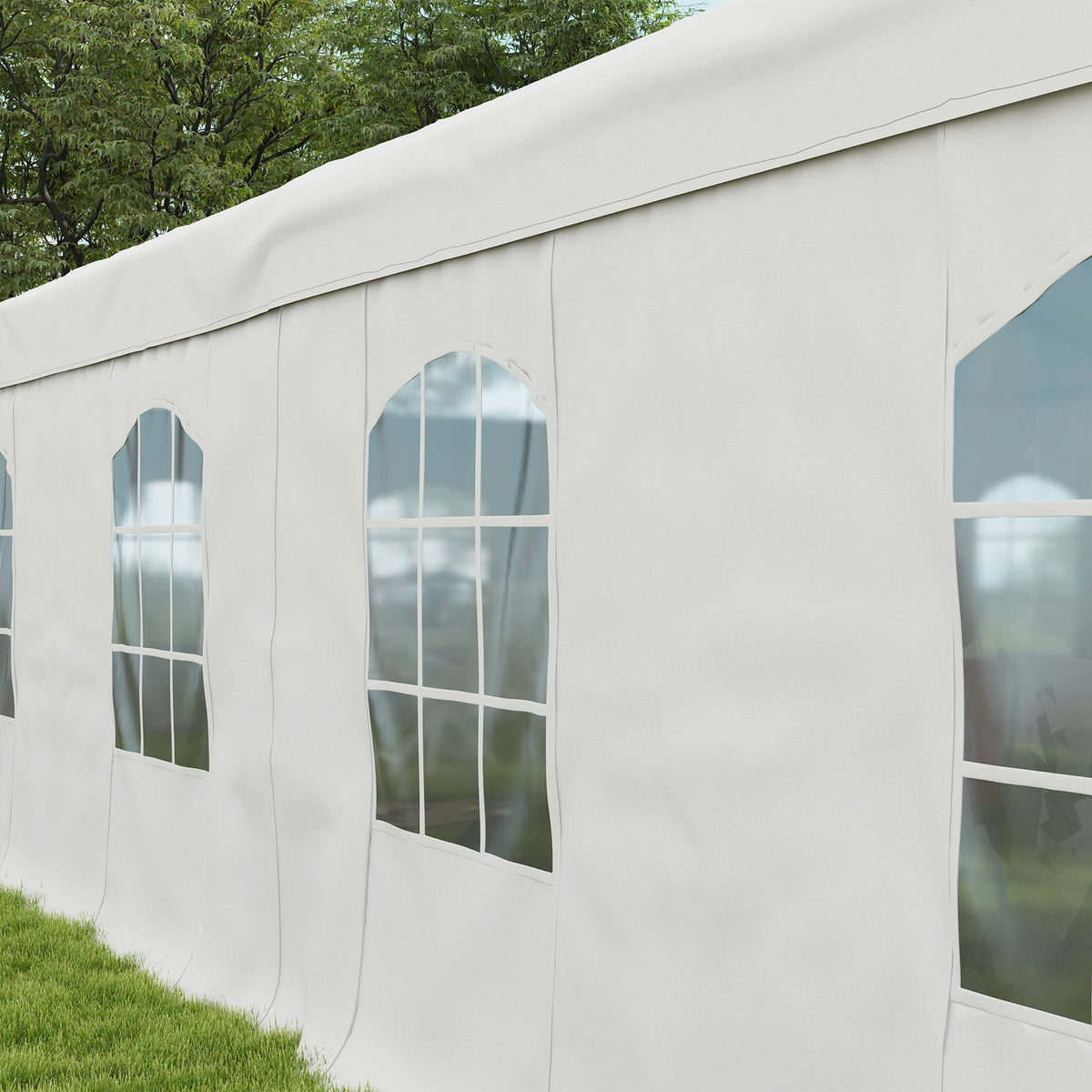 Outsunny 19.5' x 39' Large Sun Shade Canopy Tent for Parties, Weddings, BBQ, White - 84C-512V00WT