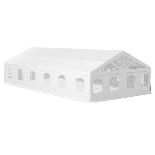 Outsunny 19.5' x 39' Large Sun Shade Canopy Tent for Parties, Weddings, BBQ, White - 84C-512V00WT