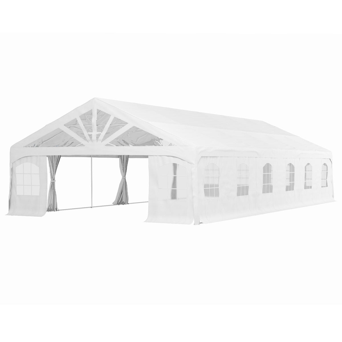 Outsunny 19.5' x 39' Large Sun Shade Canopy Tent for Parties, Weddings, BBQ, White - 84C-512V00WT