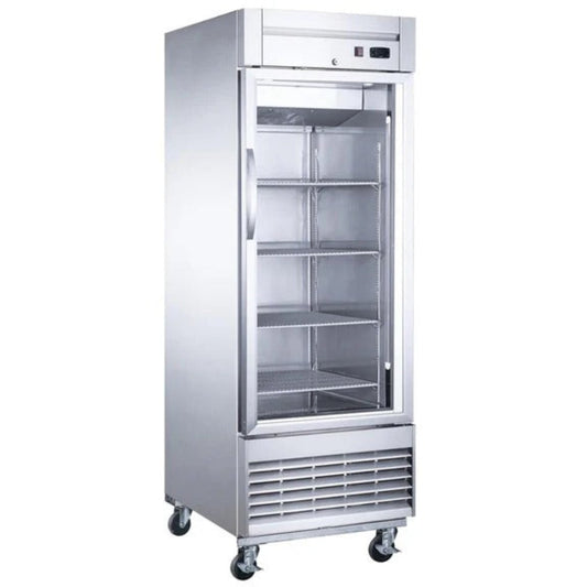 Dukers D28R-GS1 28" Single Glass Door Bottom Mount Reach-In Refrigerator 17.79 Cu. Ft. - D28R-GS1