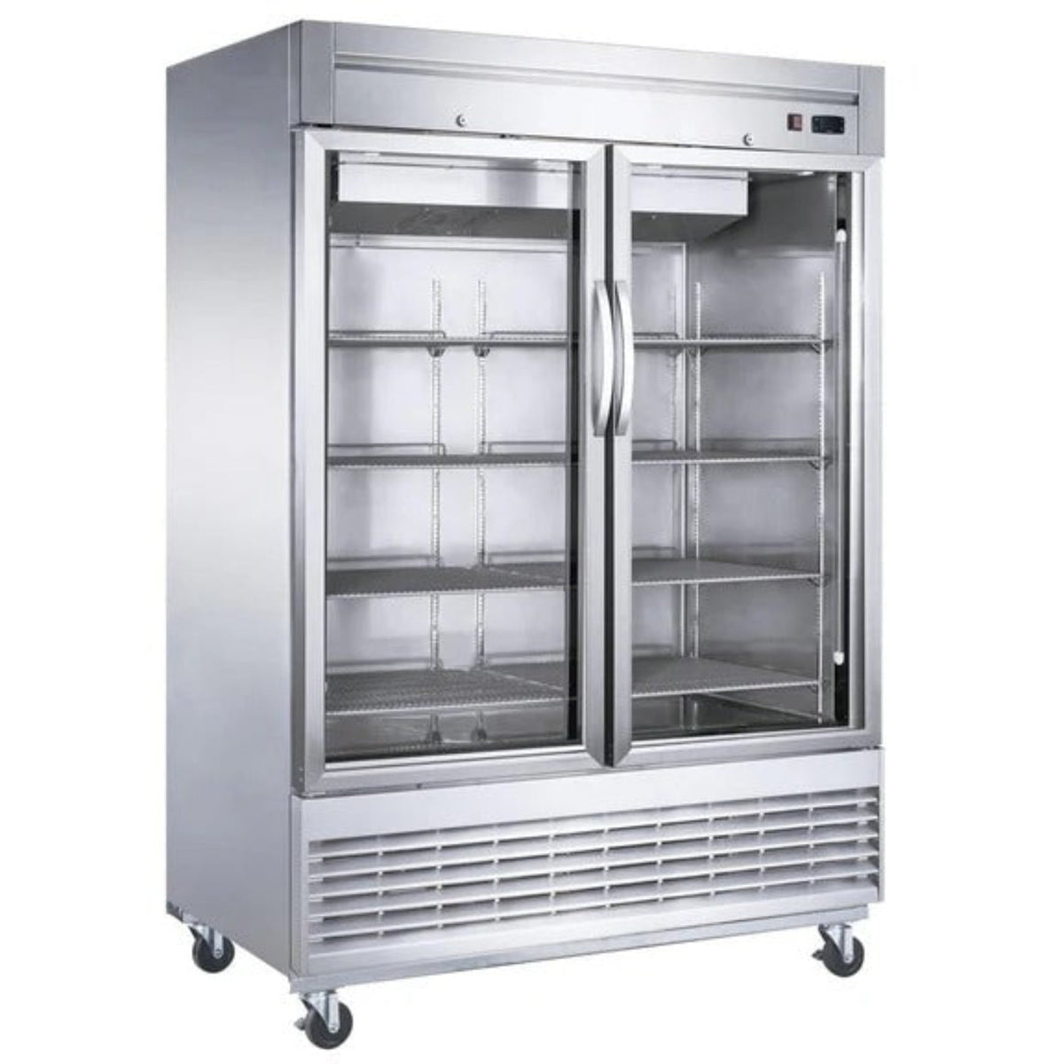 Dukers D55F-GS2 55" Two Glass Door Bottom Mount Reach-In Freezer 40.74 Cu. Ft - D55F-GS2