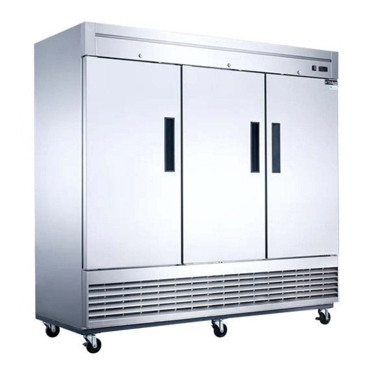 Dukers D83R 83" Three Solid Door Bottom Mount Reach-In Refrigerator 64.8 Cu. Ft. - D83R