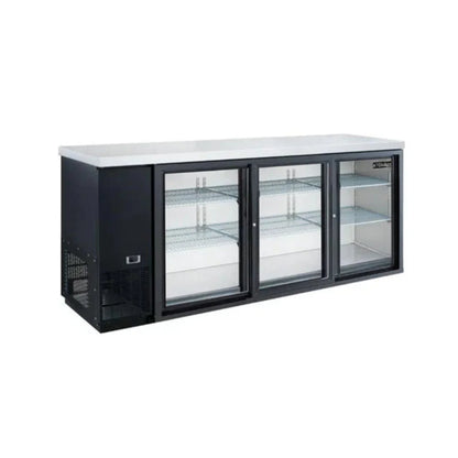 Dukers DBB72-H3 73" Three Swing Door Back Bar Cooler 19.2 Cu. Ft. - DBB72-H3