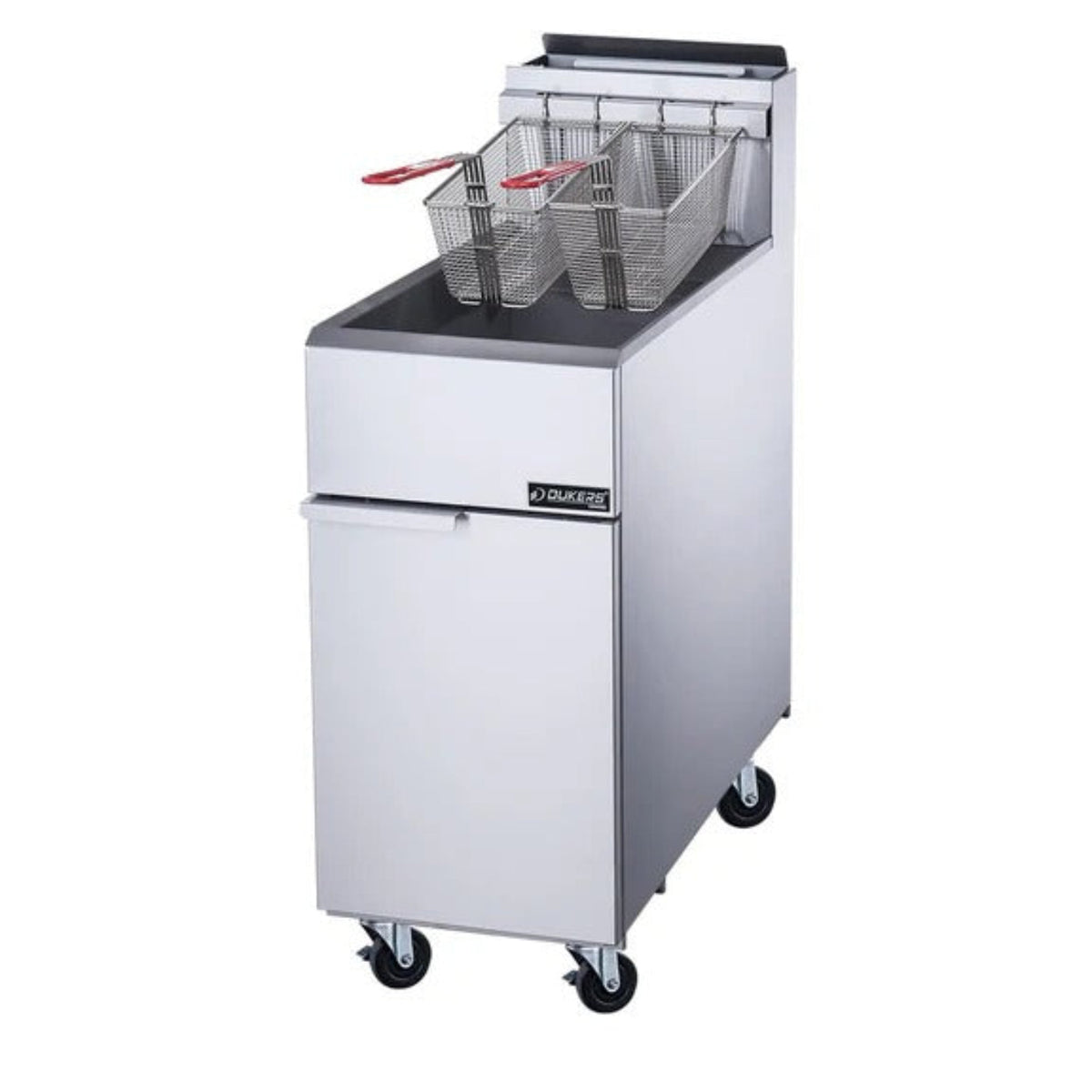 Dukers DCF3-NG 40 lb. Floor Fryer with 3 Tube Burner 90,000 BTU Natural Gas - DCF3-NG