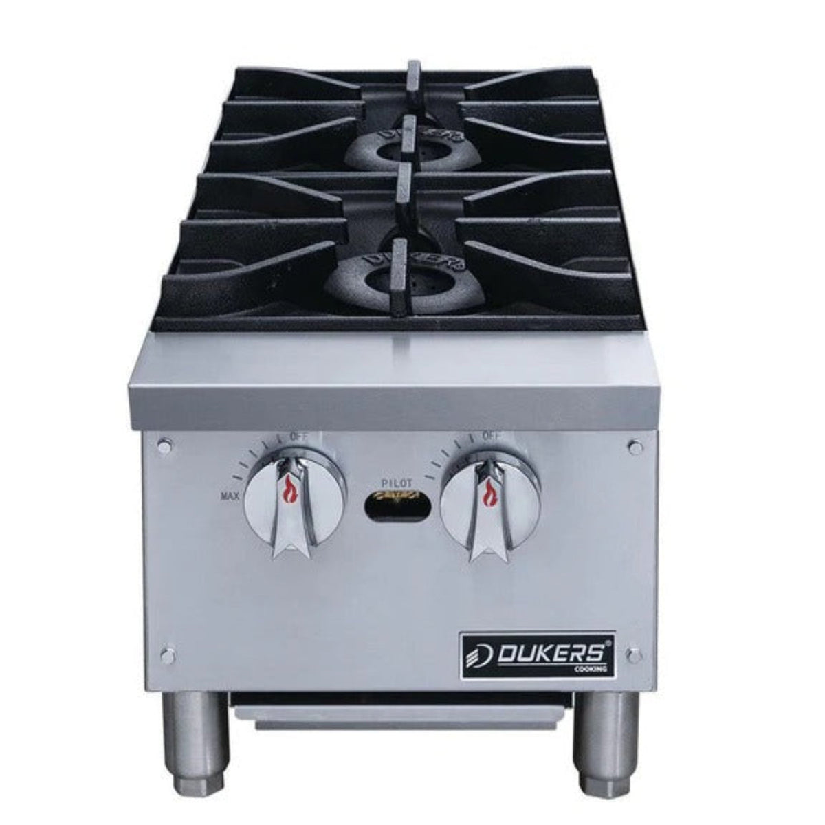 Dukers DCHPA12 12" Gas Countertop Hot Plate with 2 Burner 56,000 BTU - DCHPA12
