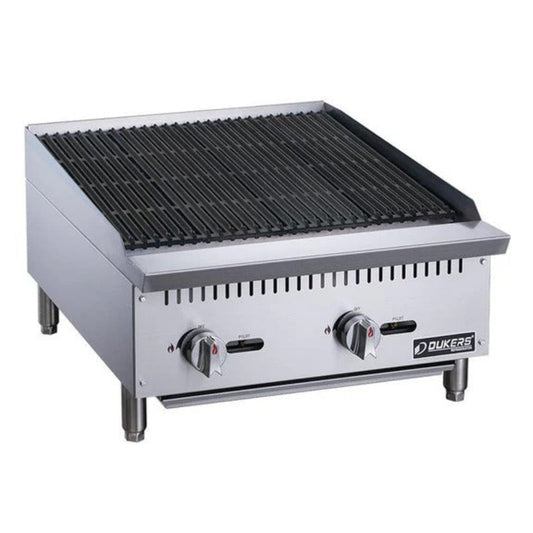 Dukers DCRB24 24" Countertop Gas Radiant/Lava Rock Charbroiler 70,000 BTU - DCRB24