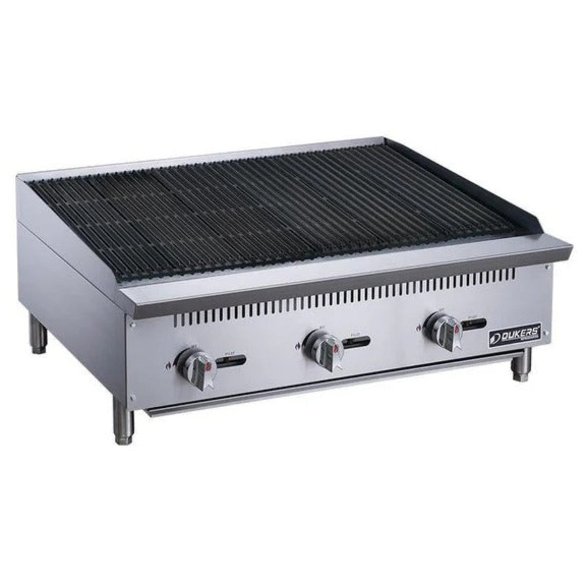 Dukers DCRB36 36" Countertop Gas Radiant/Lava Rock Charbroiler 105,000 BTU - DCRB36