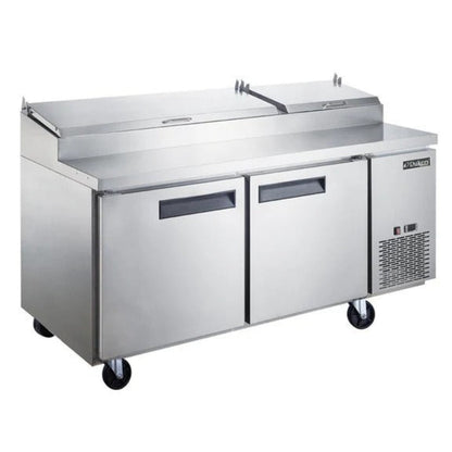 Dukers DPP70 70" 9 Pan Pizza Prep Table Refrigerator 17.58 Cu Ft - DPP70