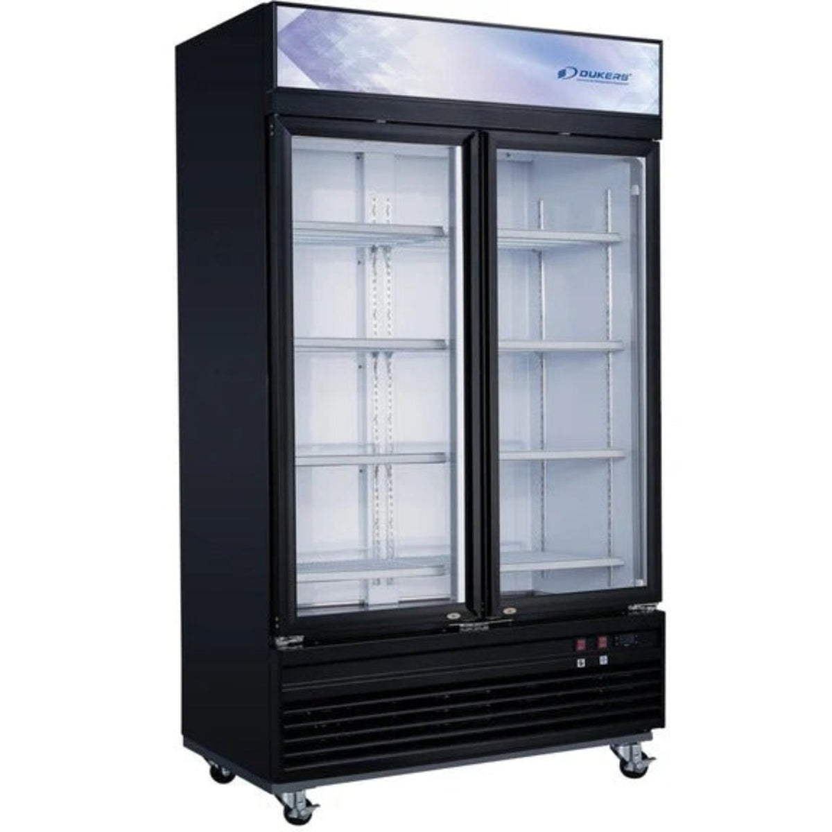 Dukers DSM-41F 47 1/4"W Two Swinging Glass Door Merchandiser Freezer  25.76 Cu. Ft - DSM-41F