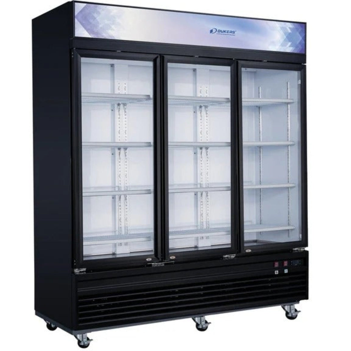 Dukers DSM-69F 78"W Three Swinging Glass Door Merchandiser Freezer 69.43 Cu. Ft - DSM-69F