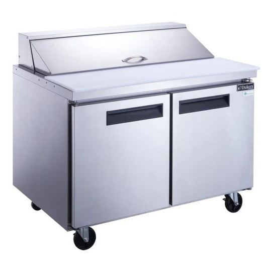 Dukers DSP48-12-S2 48" Two Door Refrigerated Salad and Sandwich Prep Table - DSP48-12-S2