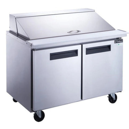 Dukers DSP48-18M-S2 48" Two Door Mega Top Refrigerated Salad and Sandwich Prep Table - DSP48-18M-S2