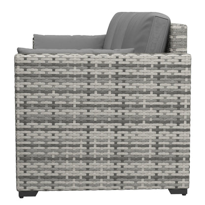 Outsunny 3-Seater Deep Seating Outdoor Sofa with Removable Cushions, Gray - 860-308V00GY