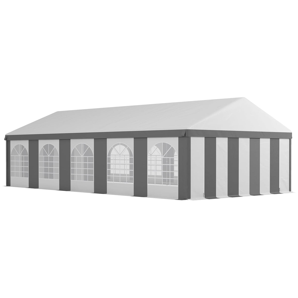 Outsunny 20' x 33' Heavy-duty Large Wedding Tent, Outdoor Carport Garage Party Tent with Sidewall, Gray - 84C-513V01GY