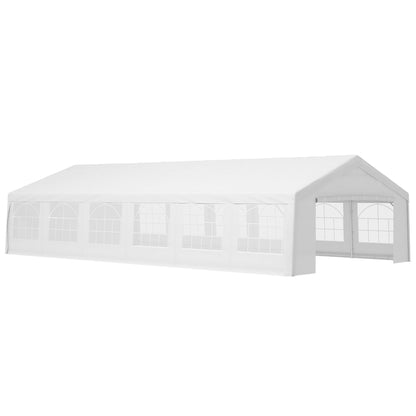 Outsunny 20' x 40' Heavy-duty Party & Wedding Tent with Sidewalls, White - 84C-020