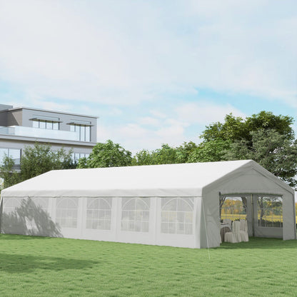 Outsunny 20' x 40' Heavy-duty Party & Wedding Tent with Sidewalls, White - 84C-020