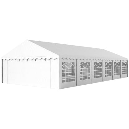 Outsunny 20' x 40' Party Tent with Removable Sidewalls, 12 Windows, White - 84C-538V00WT