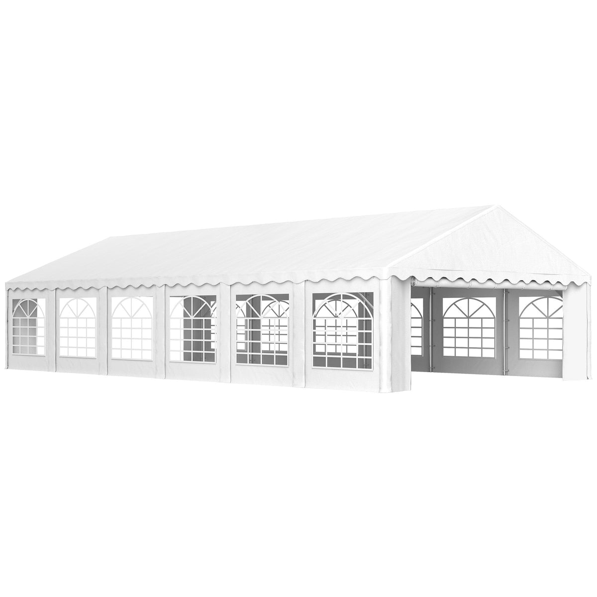 Outsunny 20' x 40' Party Tent with Removable Sidewalls, 12 Windows, White - 84C-538V00WT