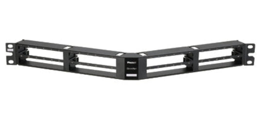 Panduit QN Patch Panel, Angled, 48 Port, 1 RU - QAPP48HDBL