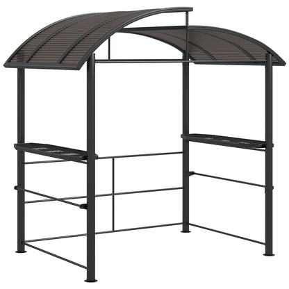 Outsunny 8' x 5' Grill Gazebo Shelter with Vented PC Roof, Side Shelves - 84C-237V01CG