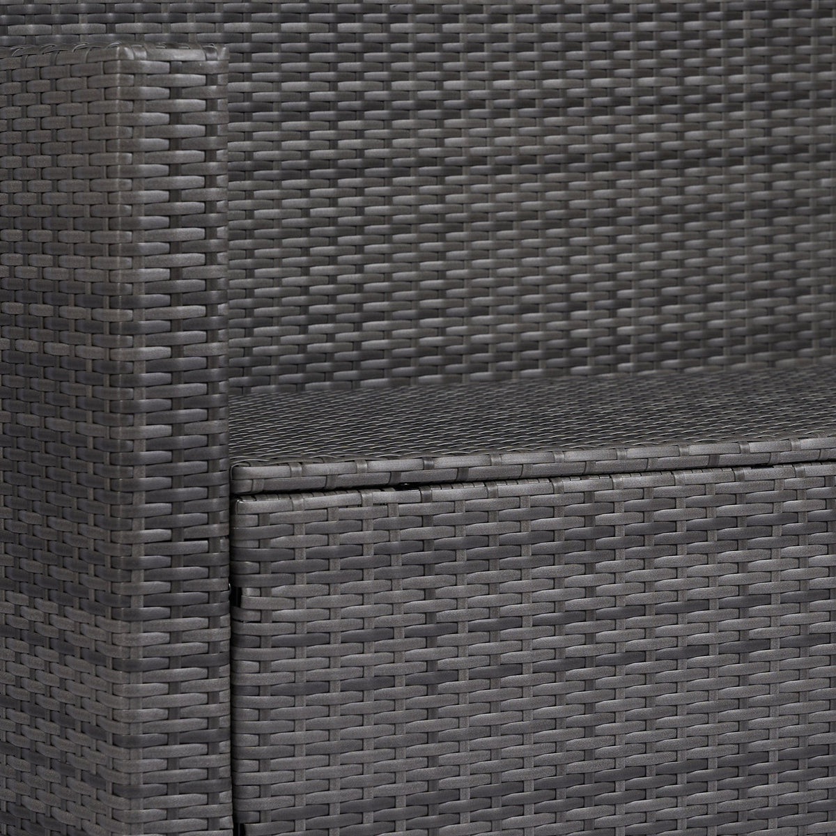 Outsunny 4-Piece Rattan Wicker Sofa Set with Loveseat and Glass Coffee Table for Outdoor Gray - 841-086V02GY