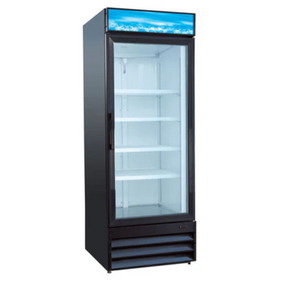 Adcraft USRFS-1D/B U-Star Single Section Glass Door Merchandiser Refrigerator - ACUSRFS1DB