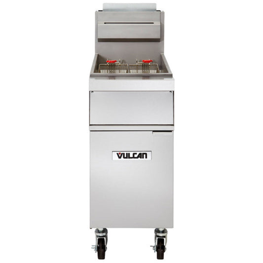 Vulcan 1GR45M-2 45-50 lb Liquid Propane Gas Floor Fryer - 120.000 BTU - 1GR45M-2