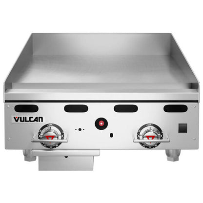 Vulcan MSA24-C0100P 24 Countertop Liquid Propane Griddle with Rapid Recovery Plate and Piezo Ignition - 54 000 BTU - MSA24-C0100P