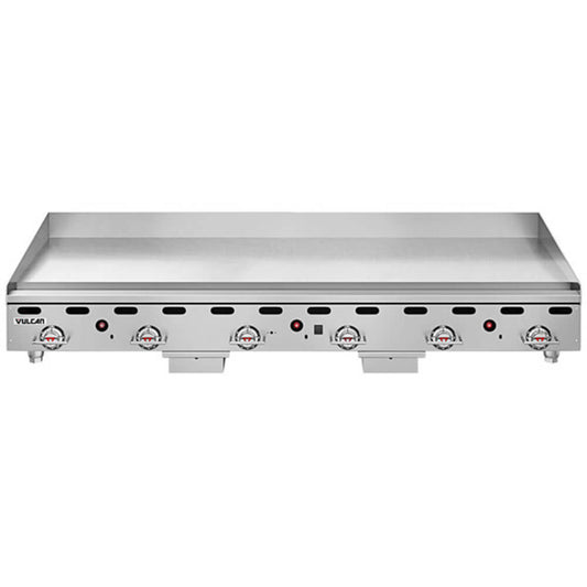Vulcan MSA60-102 60 Countertop Liquid Propane Gas Griddle with Snap-Action Thermostatic Controls - 135 000 - MSA60-102