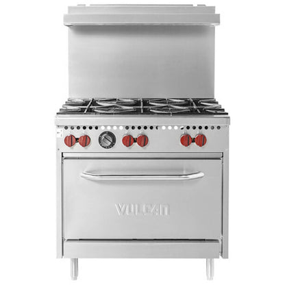 Vulcan SX36-6BP SX Series Liquid Propane Gas 6 Burner 36 Range with Standard Oven - 198 000 BTU - SX36-6BP
