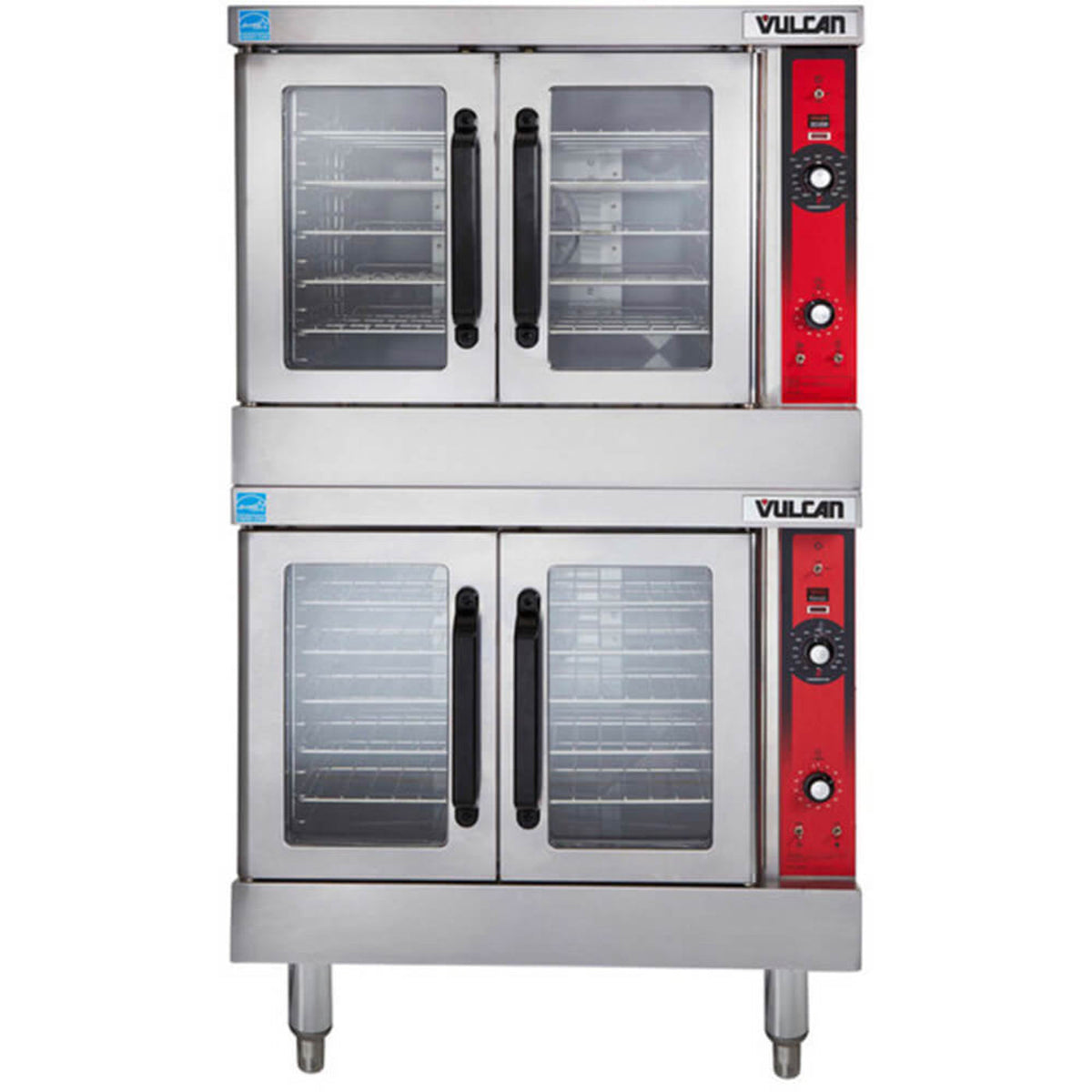 Vulcan VC55GD Natural Gas Convection Oven, Double Stack with Casters - VC55GD