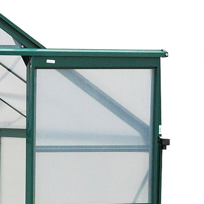 Outsunny BloomGreen 6' x 8' Greenhouse with Rain Gutter and Roof Vent Dark Green - 845-059