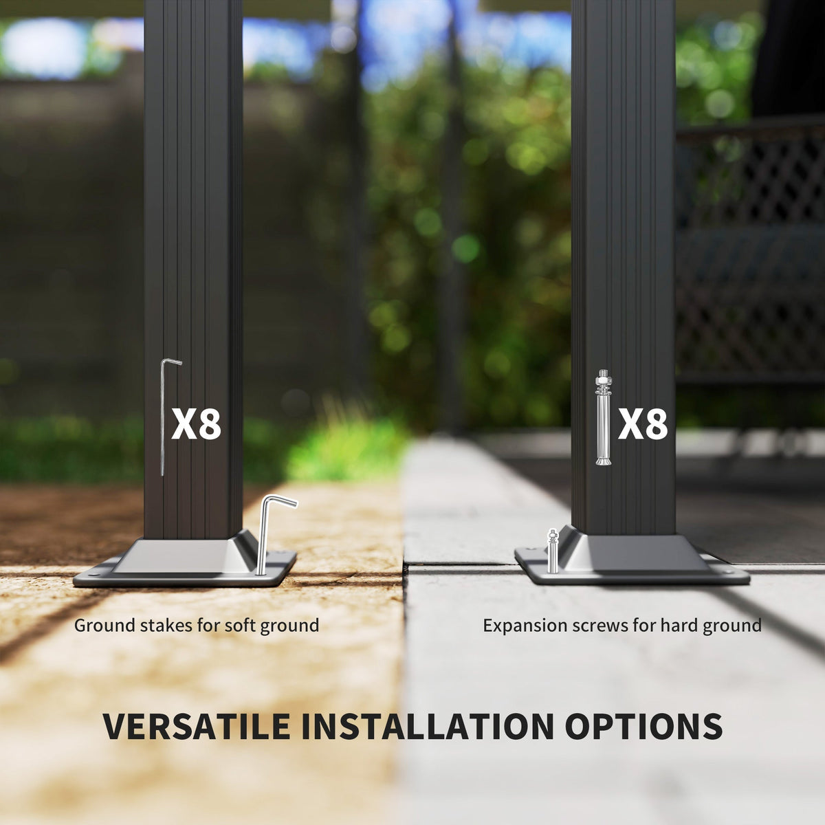 Outsunny 13' x 13' Aluminum Retractable Pergola Canopy, for Garden Patio Backyard Deck, Gray - 84C-567V00GY