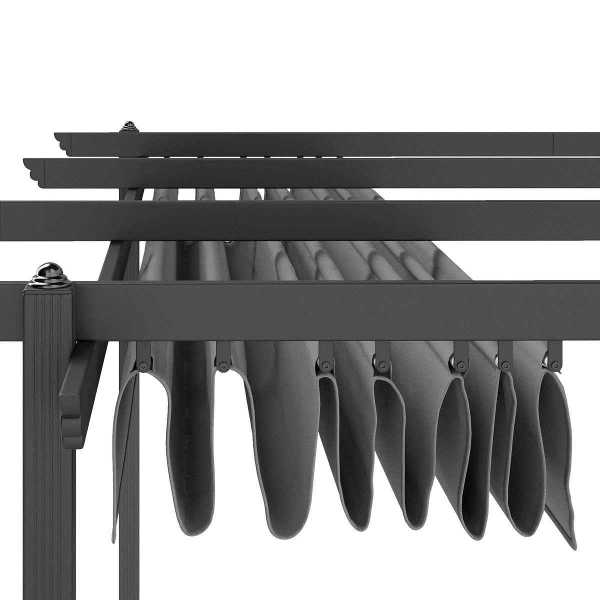 Outsunny 13' x 13' Aluminum Retractable Pergola Canopy, for Garden Patio Backyard Deck, Gray - 84C-567V00GY
