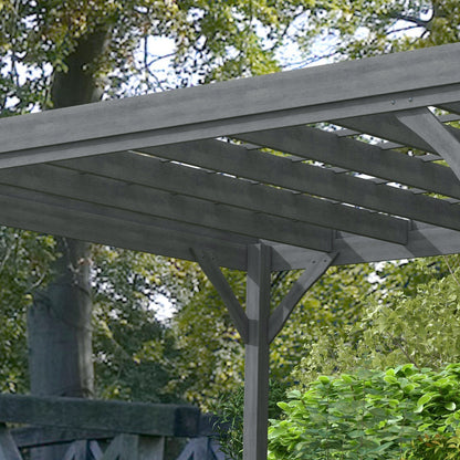 Outsunny 10' x 12' Wooden Pergola, Grape Vine Gazebo, Concrete Anchors, Garden, Patio, Backyard, Deck, Gray - 84C-416V00GY