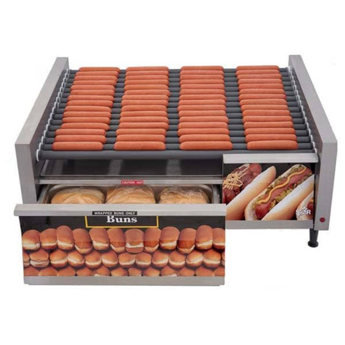 Star 8A-30STBD-120V Grill-Max® Roller Grills with Analog Controls with Clear Bun Door 120V - 8A-30STBD-120V