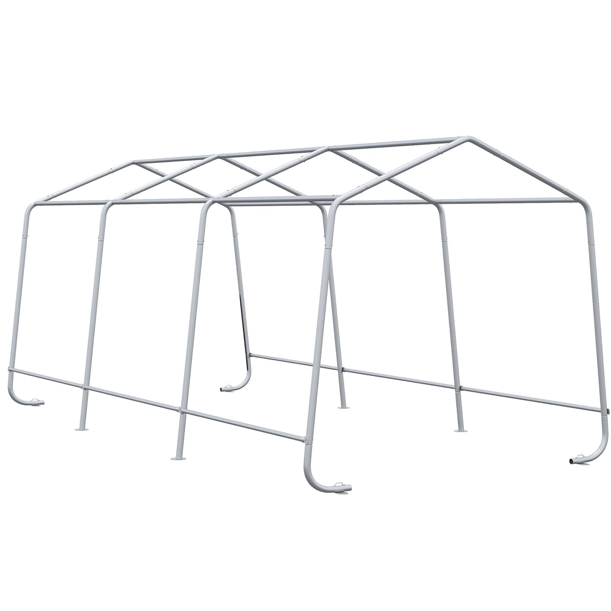 Outsunny 10' x 20' Portable Carport, Heavy-Duty Storage Tent, Anti-UV PE Cover, Double Zipper Doors, Gray - 84C-380V00GY