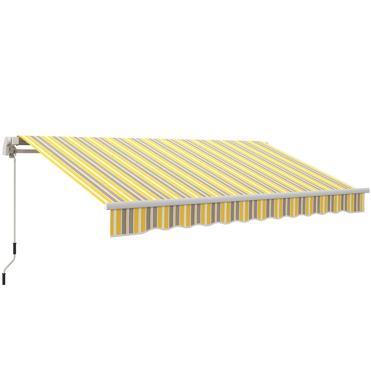 Outsunny 12' x 10' Retractable Awning with Adjustable Design, Sunshade Shelter in Yellow & Grey - 840-207YL