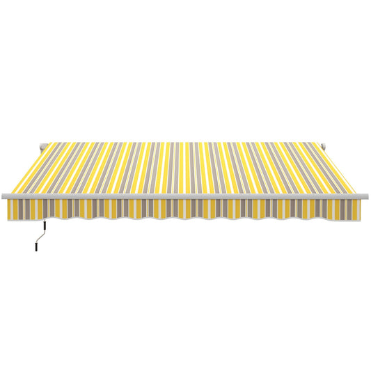 Outsunny 12' x 10' Retractable Awning with Adjustable Design, Sunshade Shelter in Yellow & Grey - 840-207YL