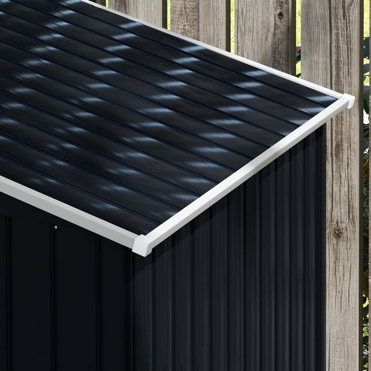 Outsunny EverBase 7' x 4' Outdoor Storage Shed with Foundation Kit, Double Lockable Door & Air Vents, Dark Gray - 845-030CG