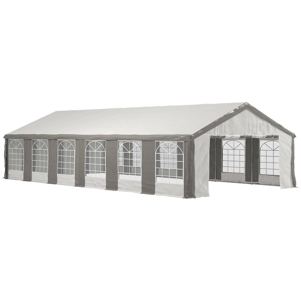 Outsunny 20' x 40' Heavy-Duty Outdoor Party Tent with Sidewalls, Gray - 84C-020V00GY